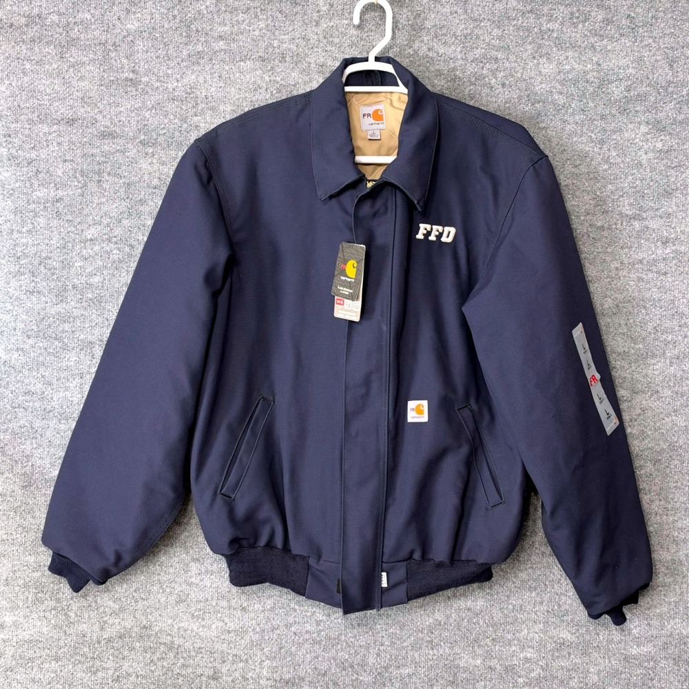 Carhartt FR Duck Bomber Jacket Navy Blue L Tall HRC 4 NFPA 2112 101623 410 NWT